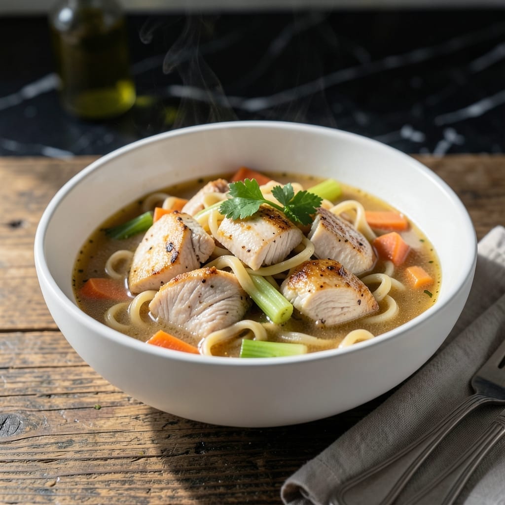 Chicken Noodle Recipe Homemade: Soul-Warming Broth With Tender Shreds Chicken Noodle Recipe Homemade: Soul-Warming Broth With Tender Shreds