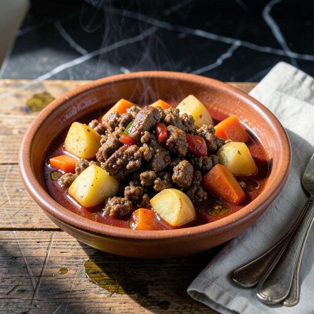 Ground Pork Menudo Recipe Panlasang Pinoy: Hearty Tomato Stew with Potatoes and Carrots
