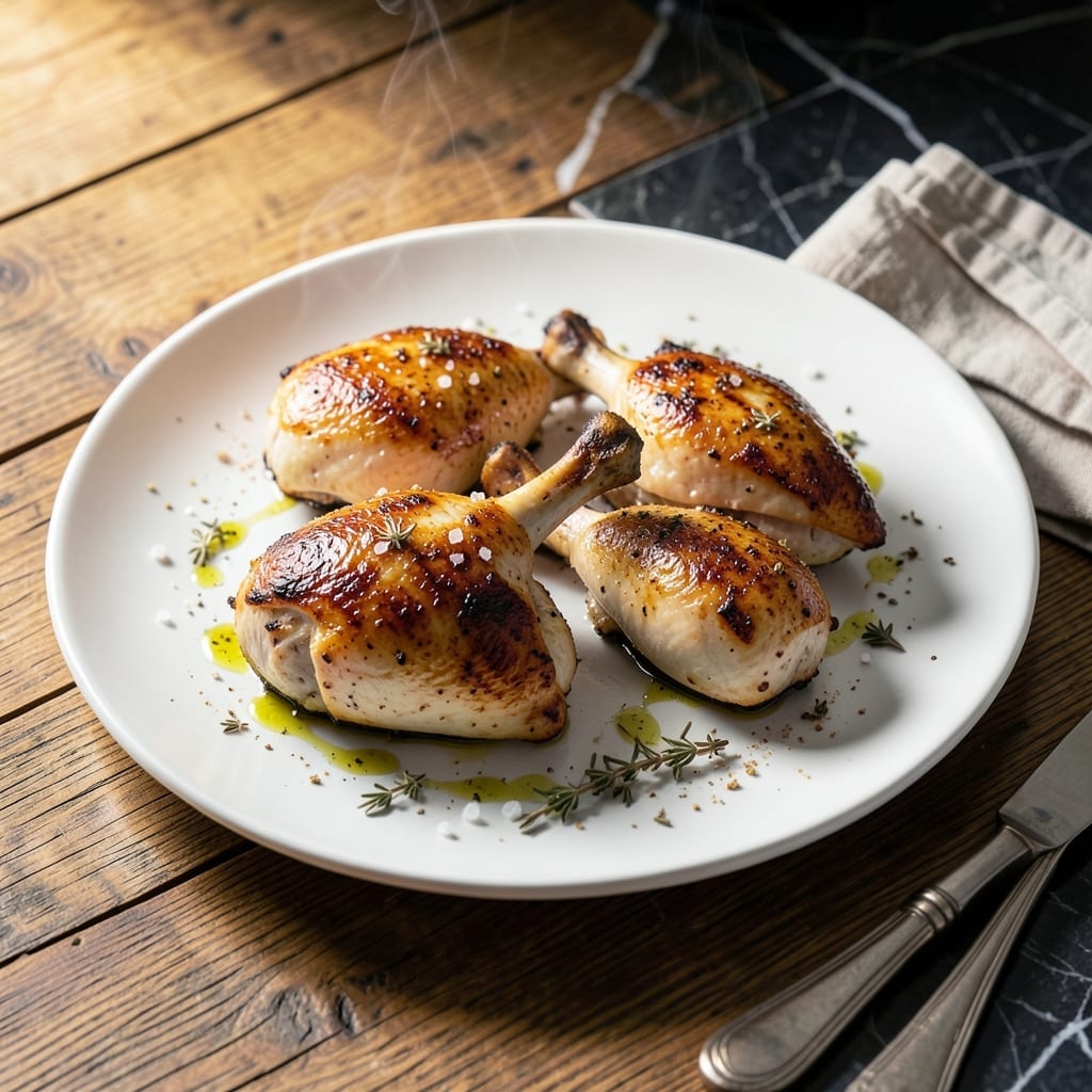 Recipe for Baked Chicken Breast With Bone and Skin: Herb-Crusted and Juicy