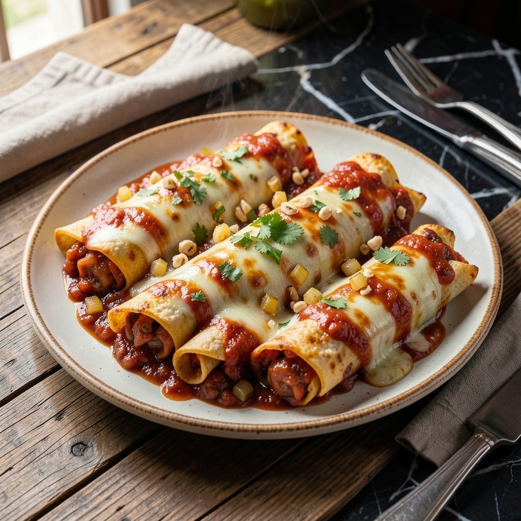 Cheese Enchilada Recipe With Enchilada Sauce: Baked Layers of Melty Goodness