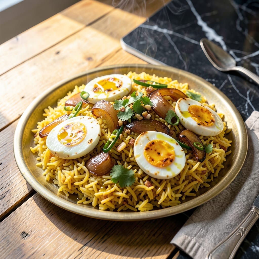 Egg Rice Recipe South Indian Style: Tempered Spices and Fluffy Grains