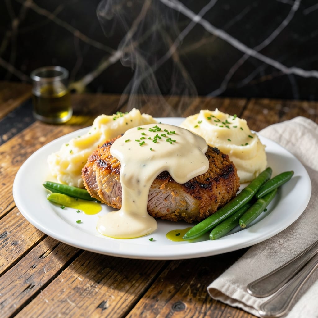 Recipe Chicken Fried Steak With Cream Gravy: Crispy Cutlet in Velvety Sauce