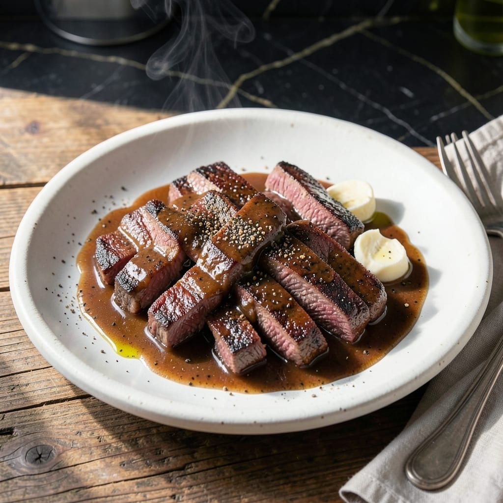 Old Fashioned Pepper Steak Recipe With Gravy: Savory Strip Steak in Rich Brown Sauce