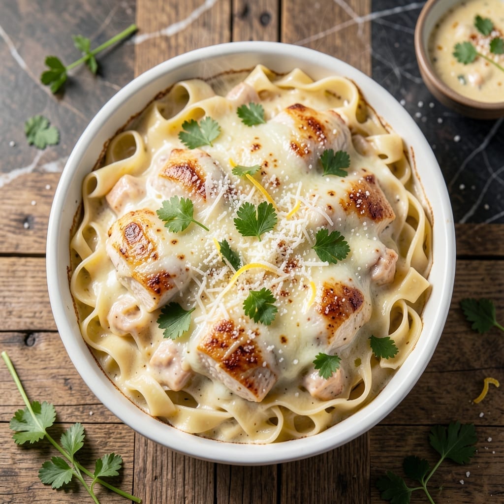 Chicken Alfredo Casserole Recipe With Jar Sauce: Cheesy One-Dish Dinner