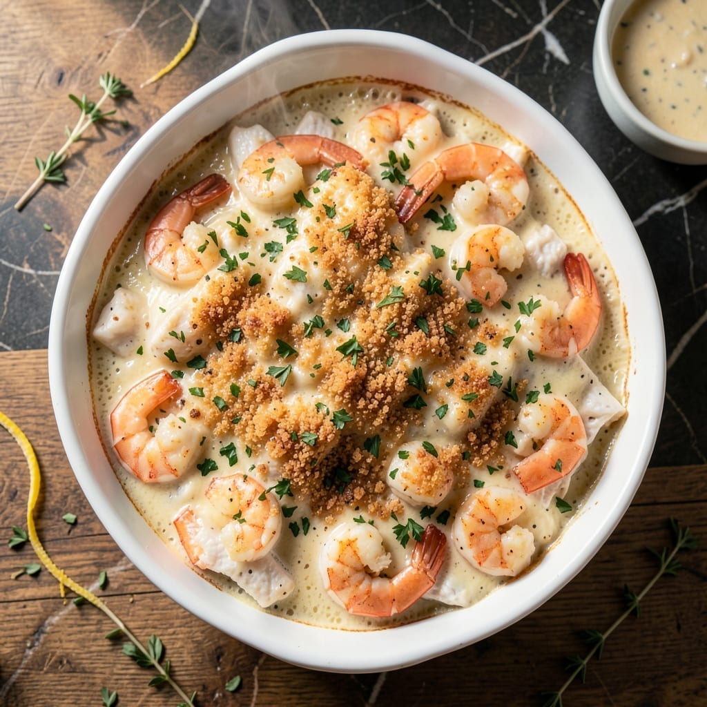 Ree Drummond's Seafood Casserole Recipe: Creamy Layers With Buttery Breadcrumbs