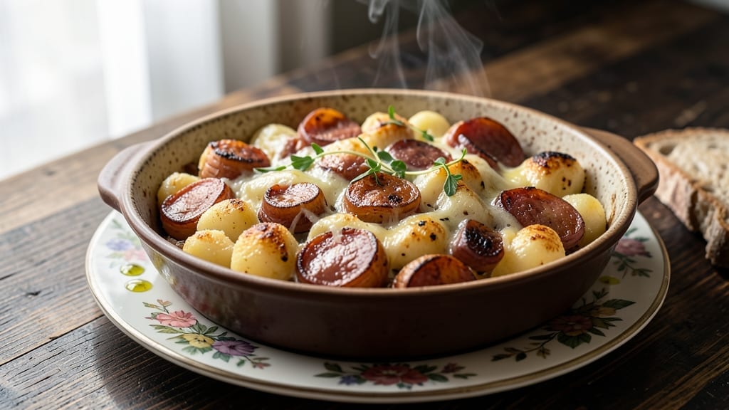 Smoked Sausage and Potato Gnocchi Bake