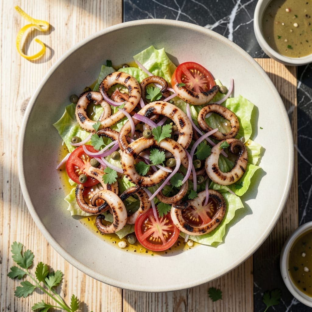 Grilled Calamari Salad Recipe: Mediterranean Citrus and Herb Toss
