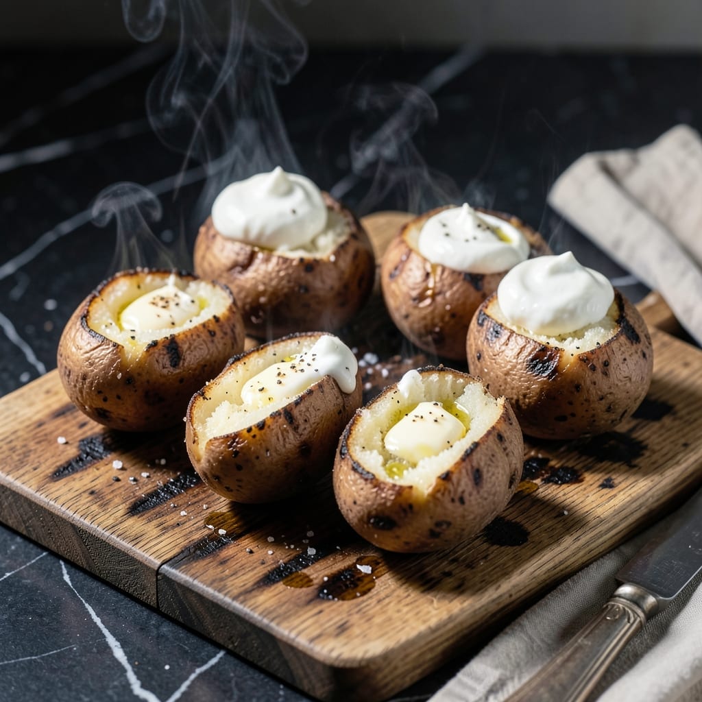 Baked Potato on Gas Grill Recipe: Smoky Crisp Skin and Fluffy Centers