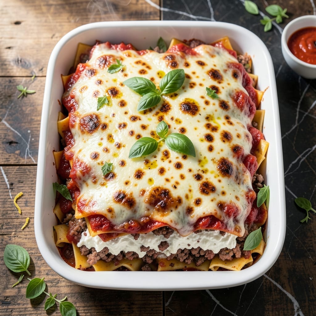 Lasagna Recipe With Ricotta Cheese and Cottage Cheese: Dual-Cheese Creaminess in Every Layer