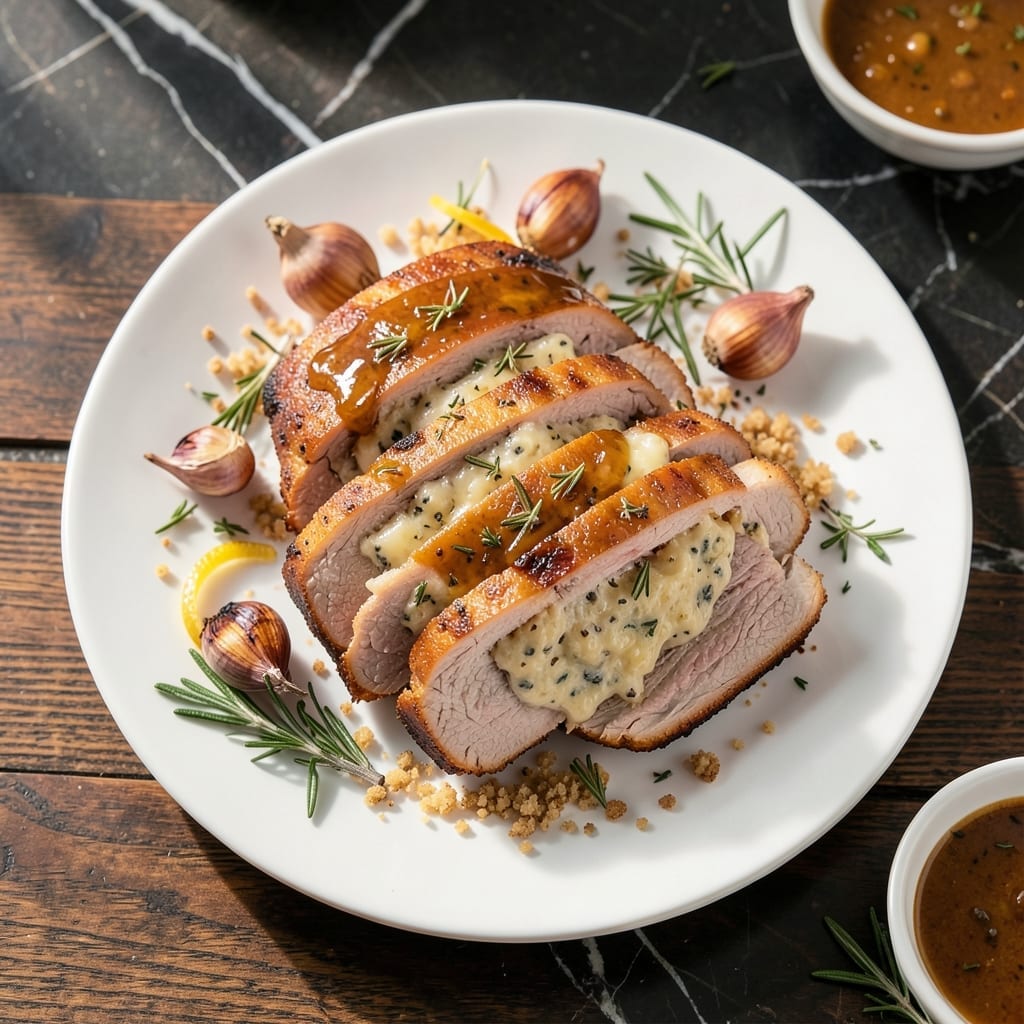 Stuffed Pork Tenderloin Recipe: Herb-Crusted Elegance With Melted Cheese