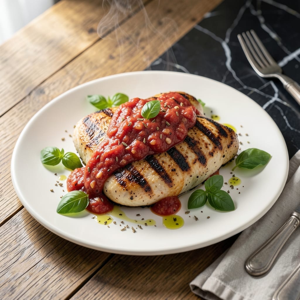 Grilled Chicken With Tomato Sauce Recipe: Charred Juiciness With Rich Sauce