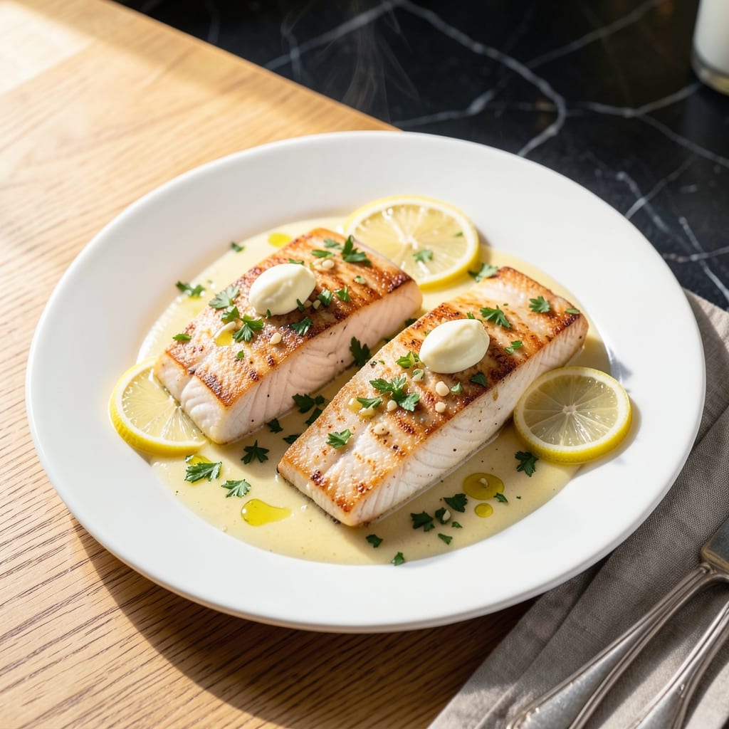 Recipe for Oven Baked Halibut: Buttery White Fish with Zesty Lemon Topping