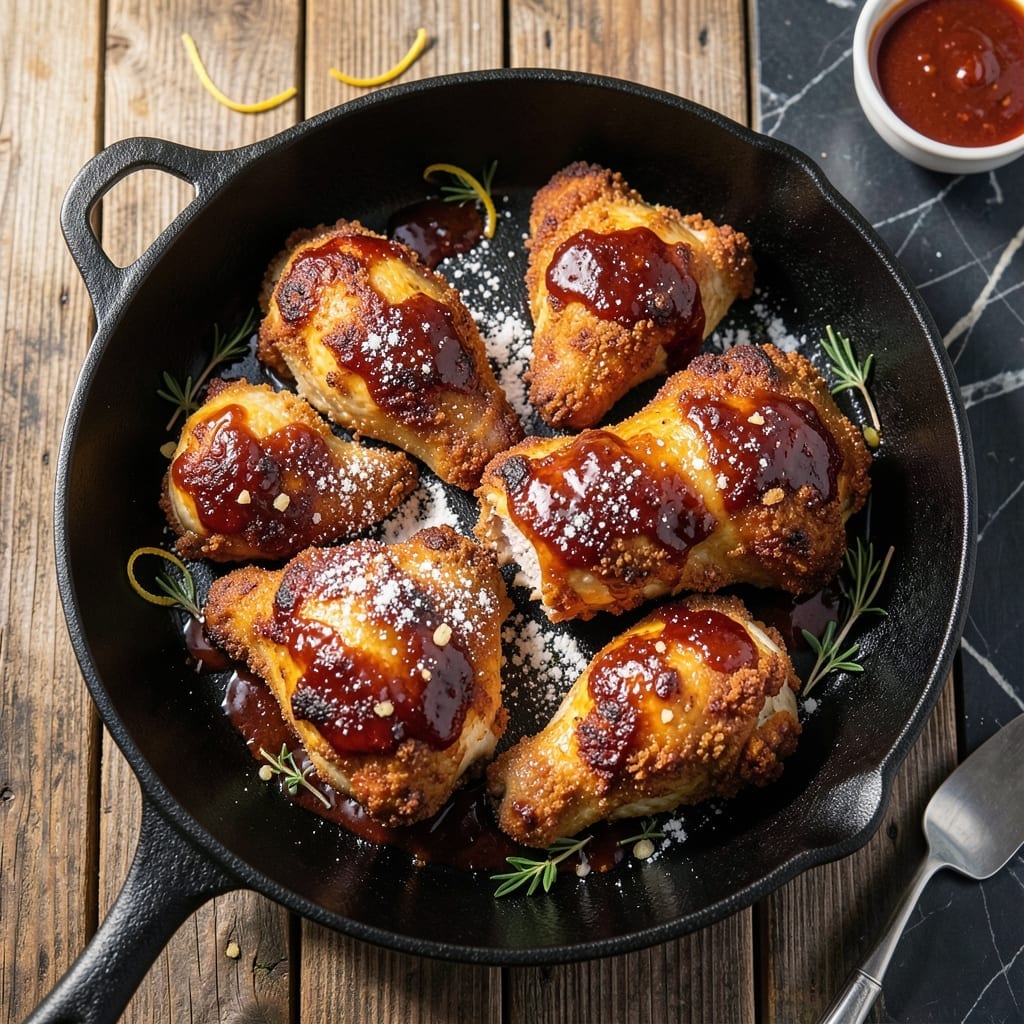 Fried Barbecue Chicken Recipe: Crispy Coating With Smoky Sweet Glaze