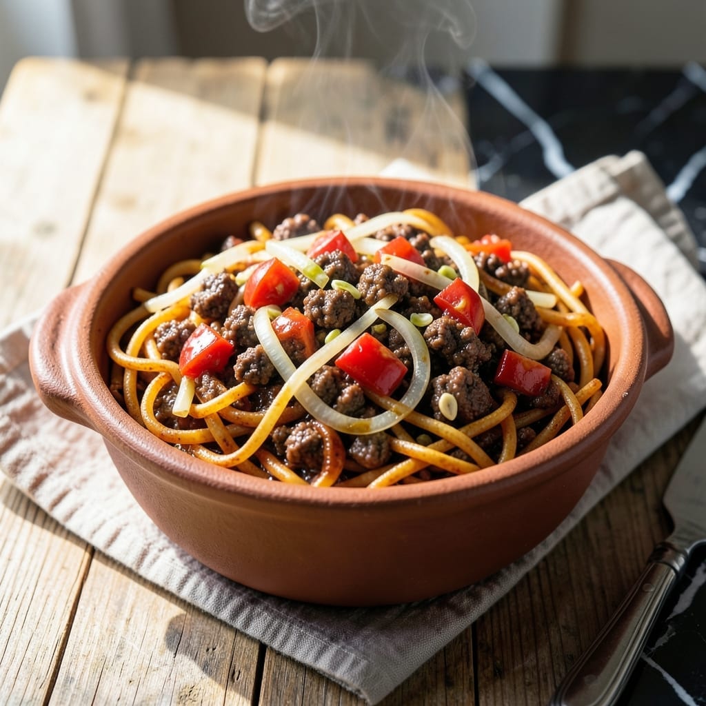 Easy Fideo Loco Recipe With Ground Beef: Mexican Vermicelli Stew with Bold Flavor