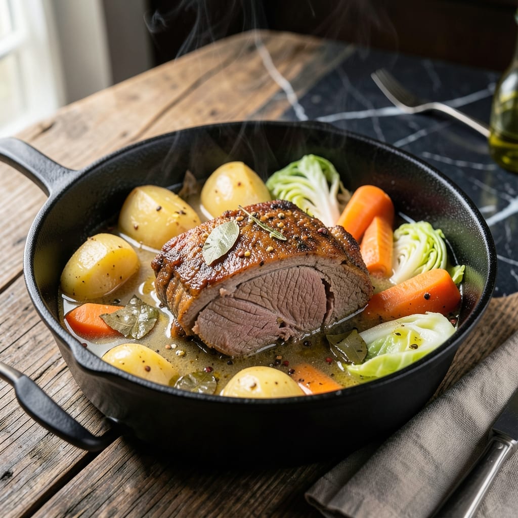 Recipe for Corned Beef and Cabbage Boiled Dinner: Traditional St Patrick's Day Feast