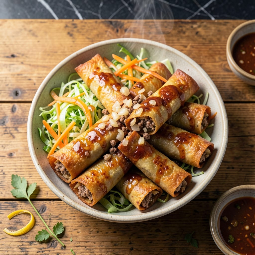 Lumpia Recipe Ground Beef Cabbage: Filipino Spring Rolls With Crispy Shells