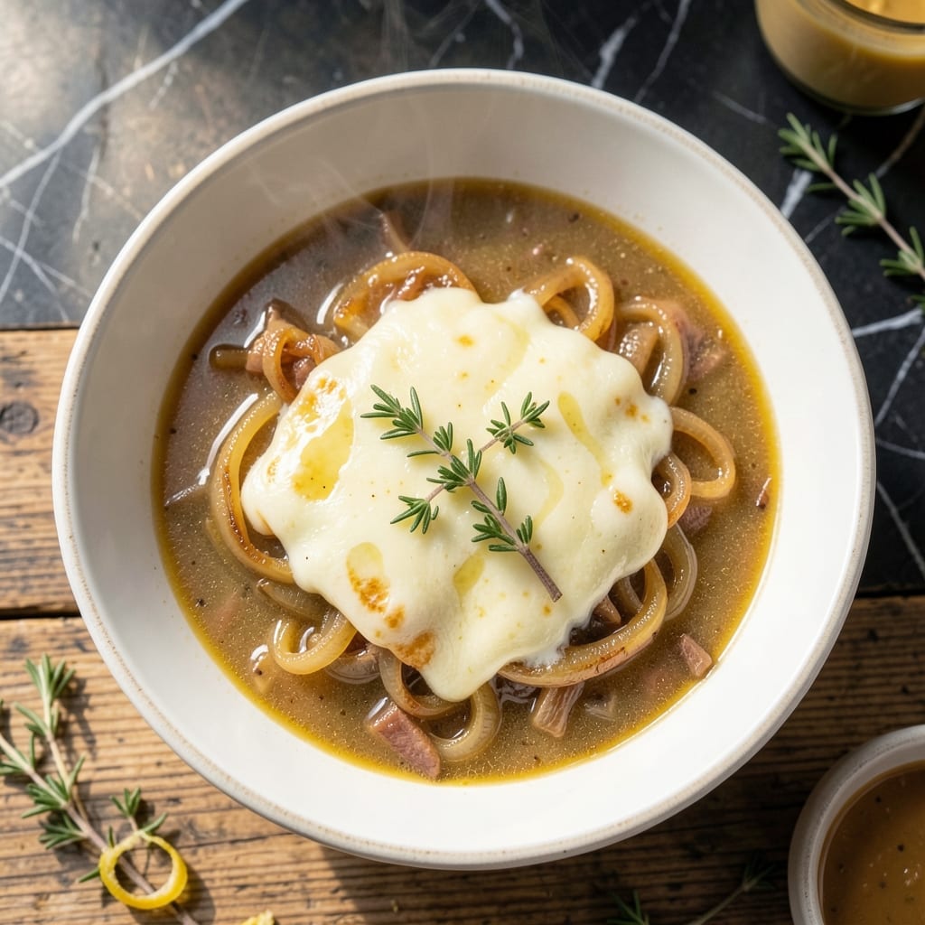 Canned French Onion Soup Recipe: Rich Broth With Melted Cheese Topping