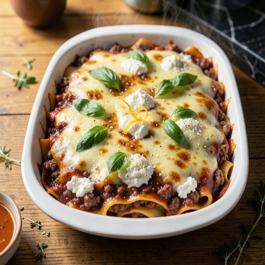 Lasagna Recipe With Ground Pork and Beef: Three-Meat Richness in Every Layer