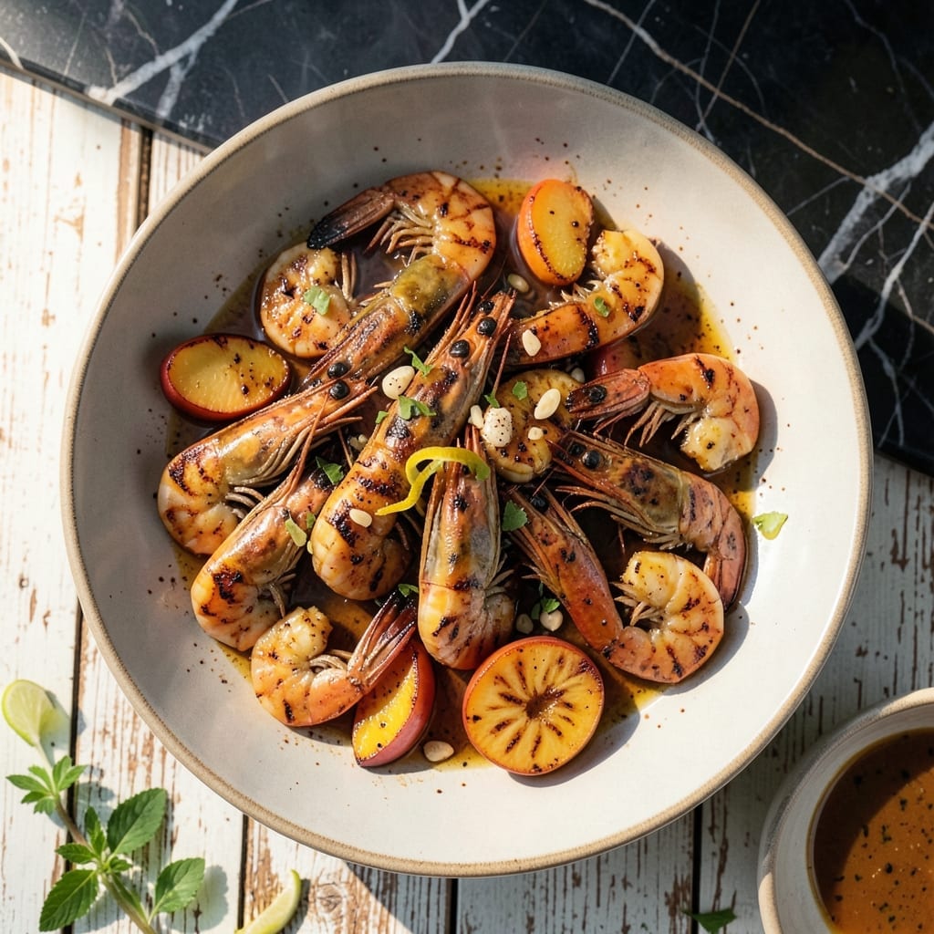 Grilled Shrimp and Peaches Recipe: Sweet and Smoky Summer Grill