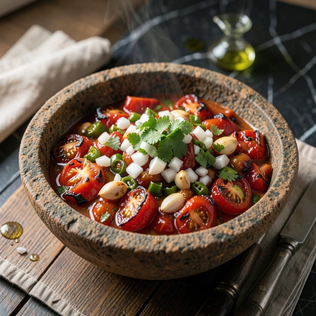 Authentic Mexican Salsa Recipe With Fresh Tomatoes: Vibrant Chunky Dip Straight From the Molcajete
