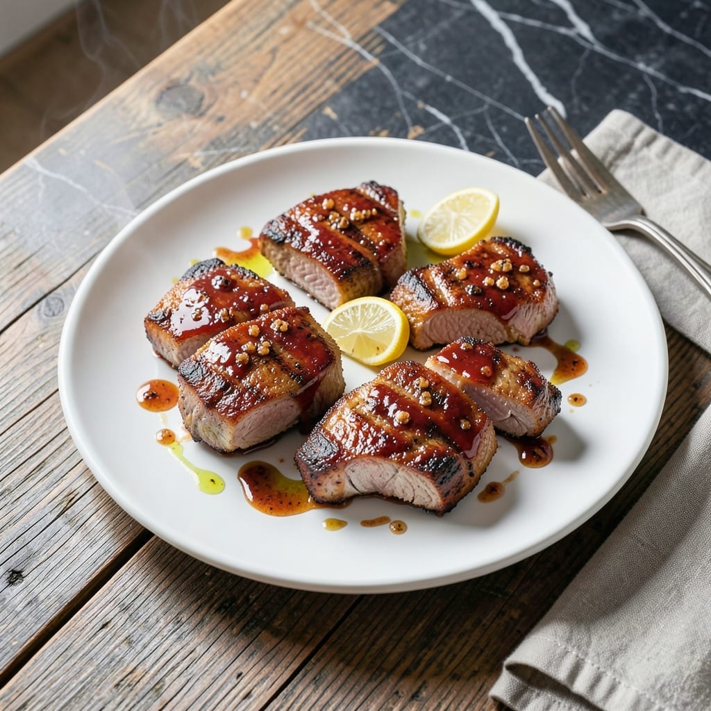 Oven Barbecued Pork Chops Recipe: Sticky Sweet Glaze on Tender Cuts