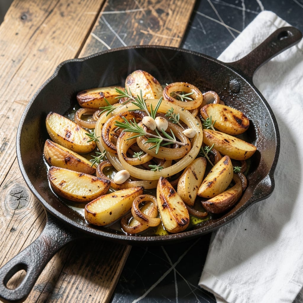 Potato and Onion Recipe on the Grill: Charred and Caramelized Side Dish