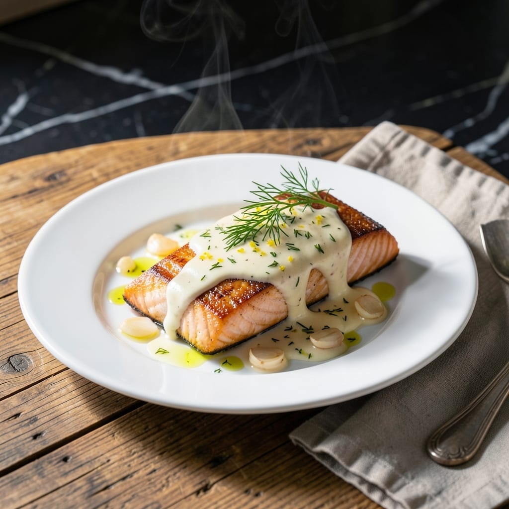 White Sauce Recipe for Salmon: Velvety Dill and Lemon Elevation