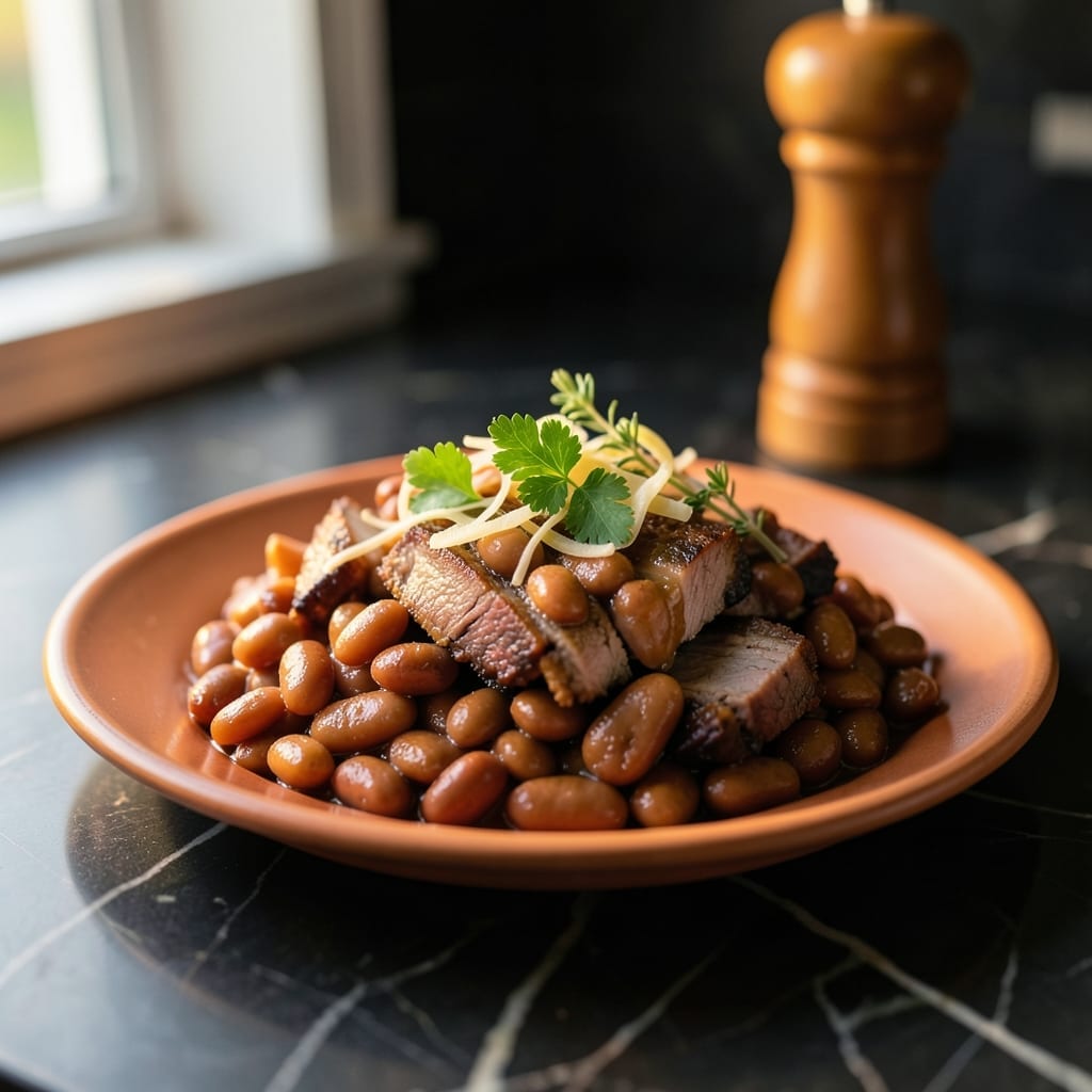 BBQ Baked Beans With Pulled Pork Recipe: Smoky Sweet One-Pot Meal
