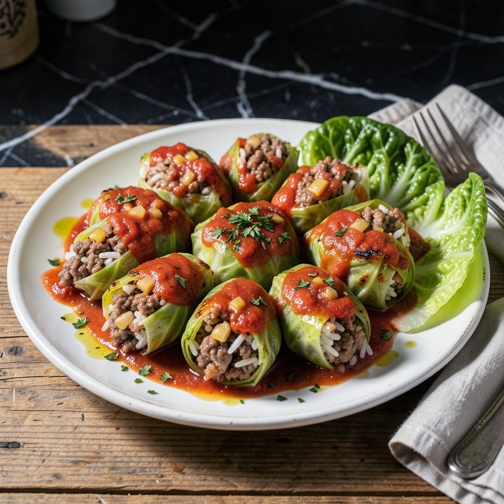 Recipe For Stuffed Cabbage Rolls With Tomato Sauce: Grandma's Old-World Comfort