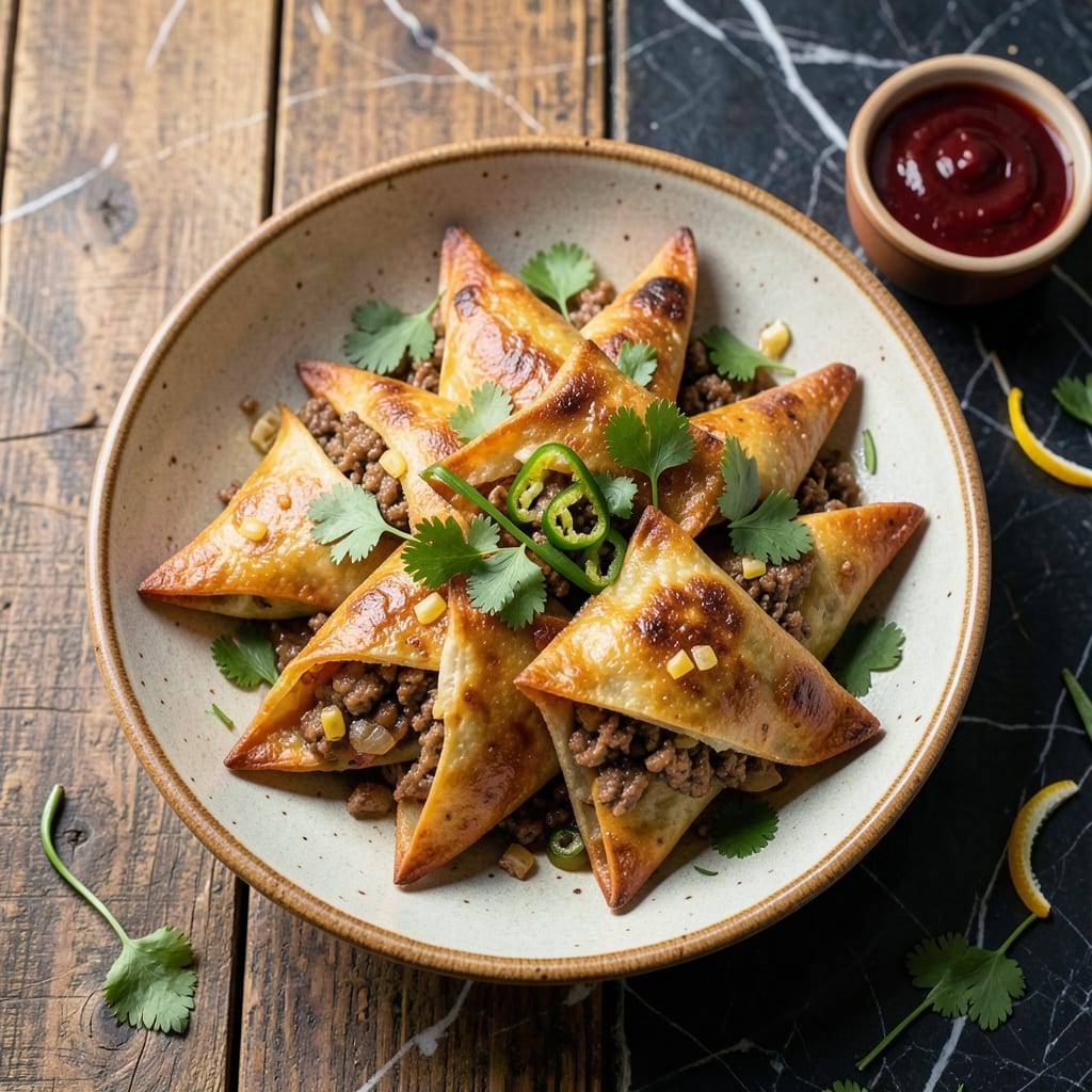 Samosa Recipe Beef: Spiced Ground Filling in Flaky Pastry