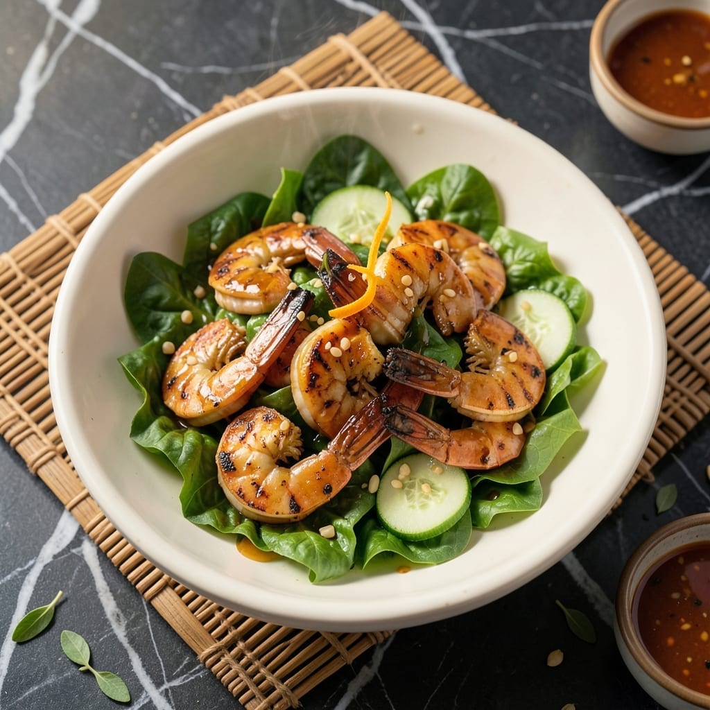 Asian Grilled Shrimp Salad Recipe: Smoky Char With Herb-Infused Dressing