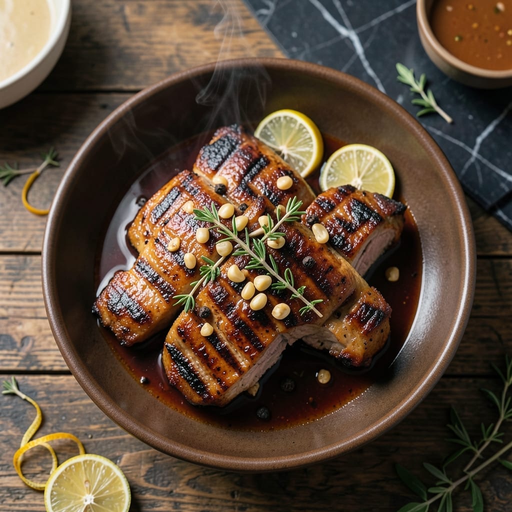 Pinoy Grilled Pork Chop Recipe: Charred Herb Crust With Garlic Glaze