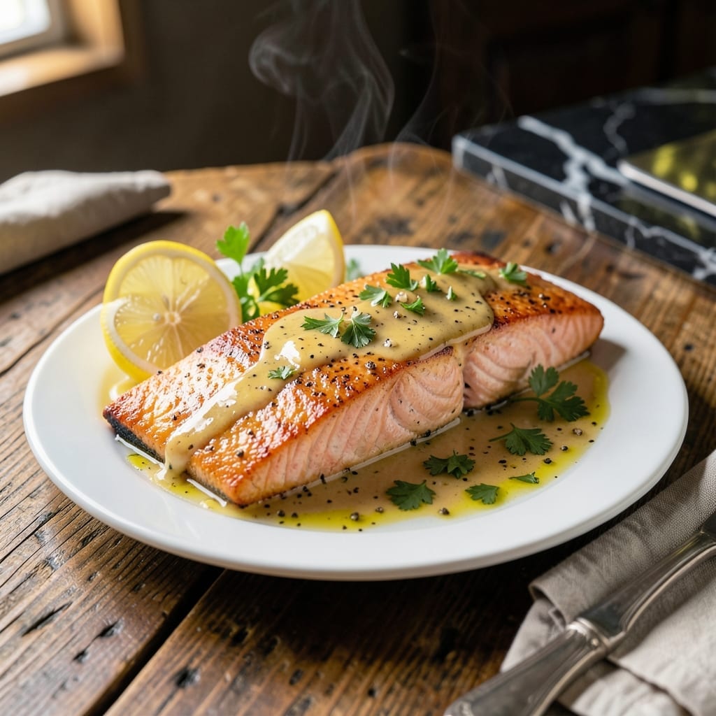 Texas Roadhouse Salmon Recipe: Lemon-Pepper Butter Glazed Elegance