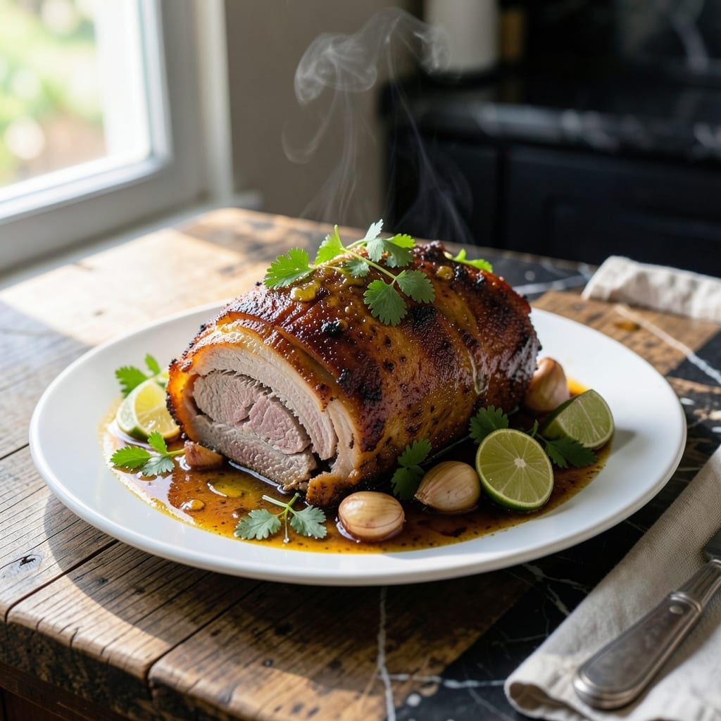 Recipe For Pernil Puerto Rican Style: Slow-Roasted Garlic and Citrus Infused