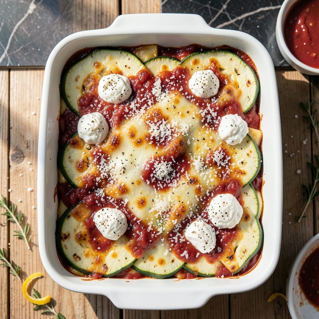 Recipe for Zucchini Lasagna Without Noodles: Layered Cheesy Goodness