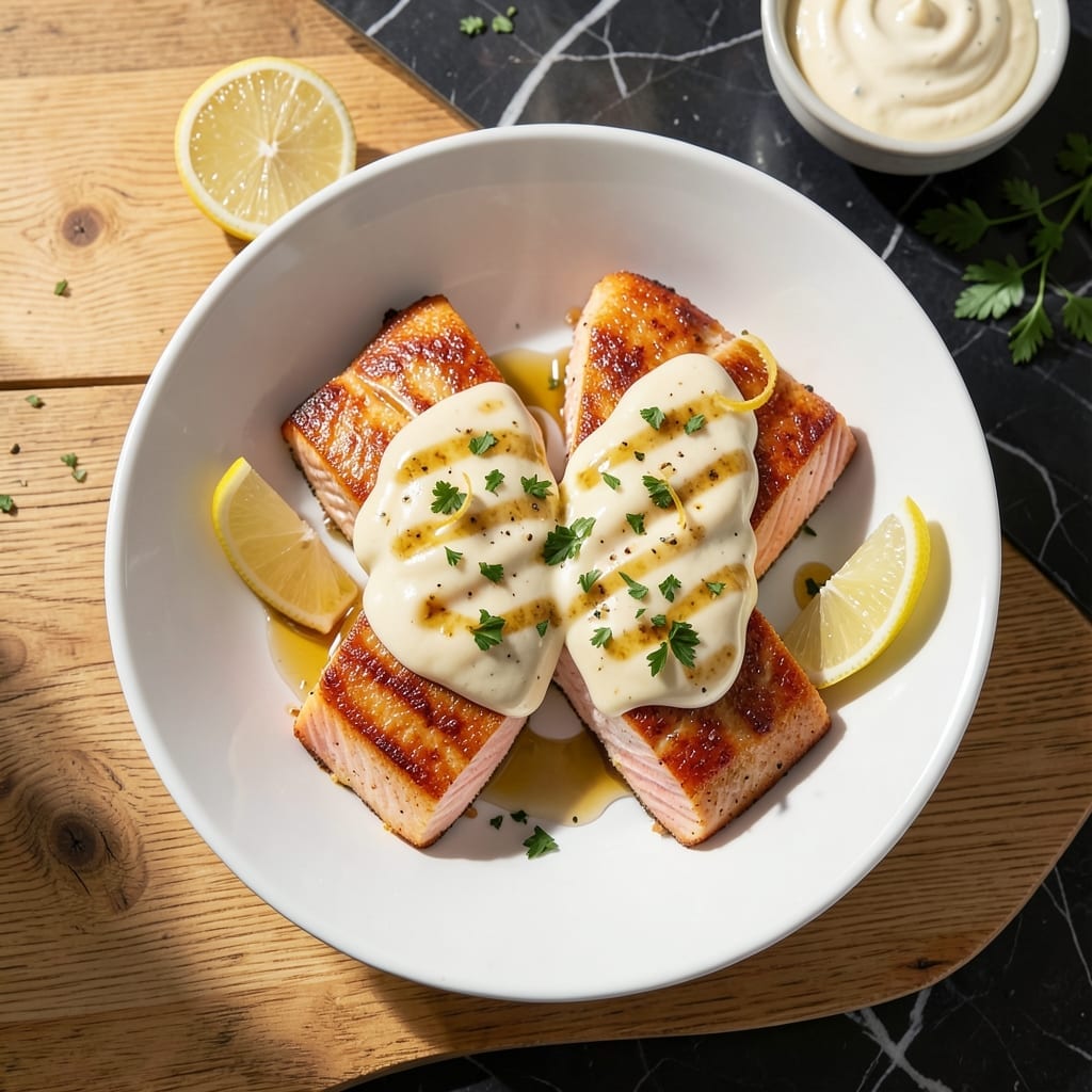 Baked Salmon Mayonnaise Recipe: Flaky Fish With Creamy Topping
