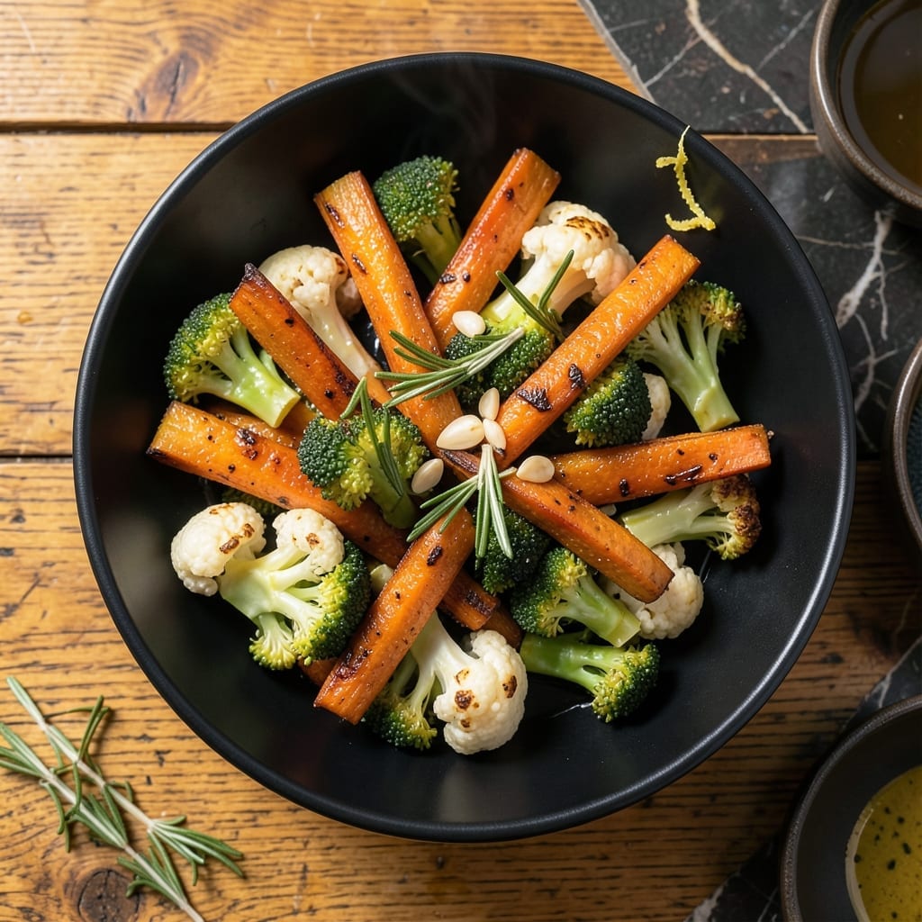 Carrots Broccoli Cauliflower Recipe: Roasted Medley with Garlic Herb Finish