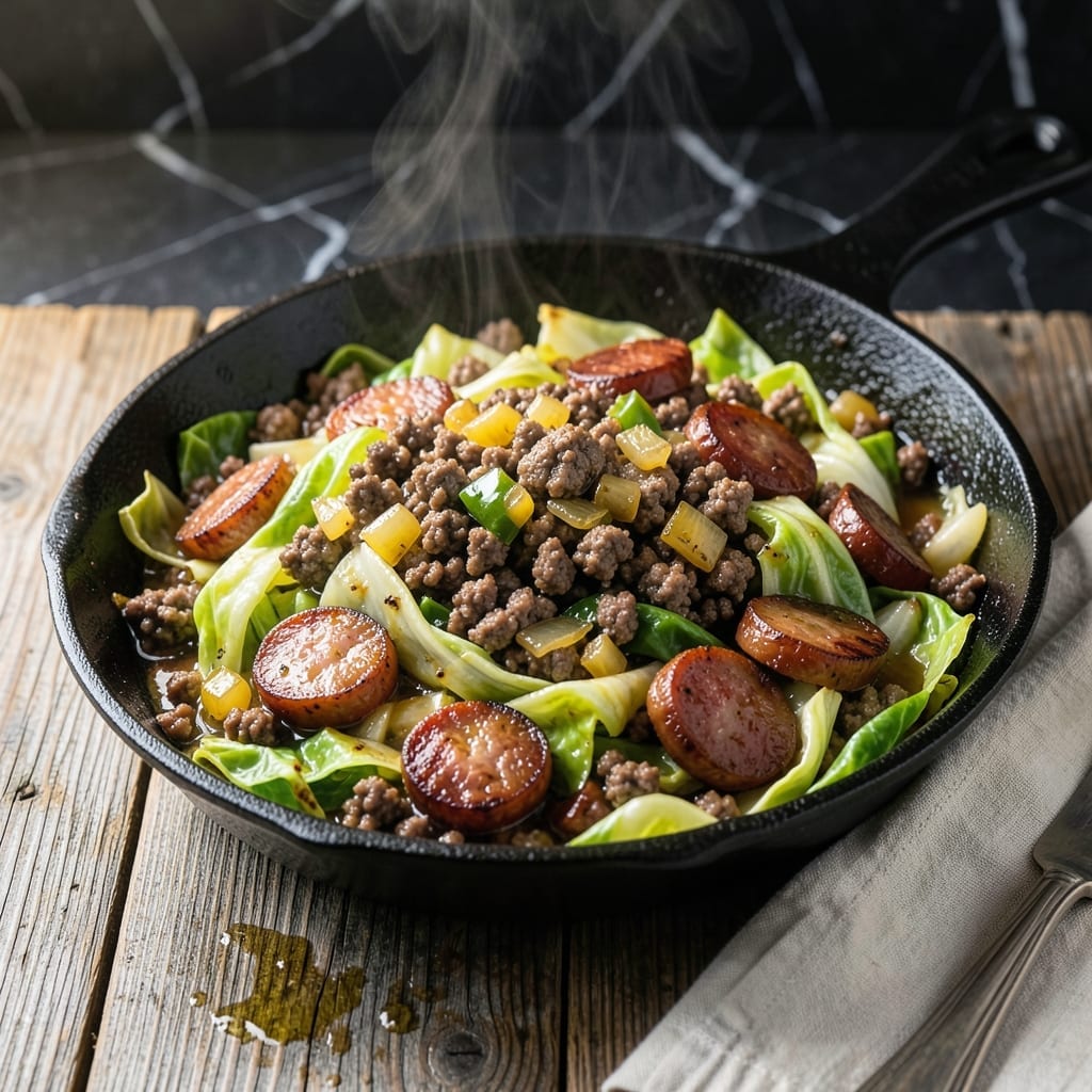 Dirty Cabbage Recipe With Ground Beef and Sausage: Southern-Style Skillet Comfort