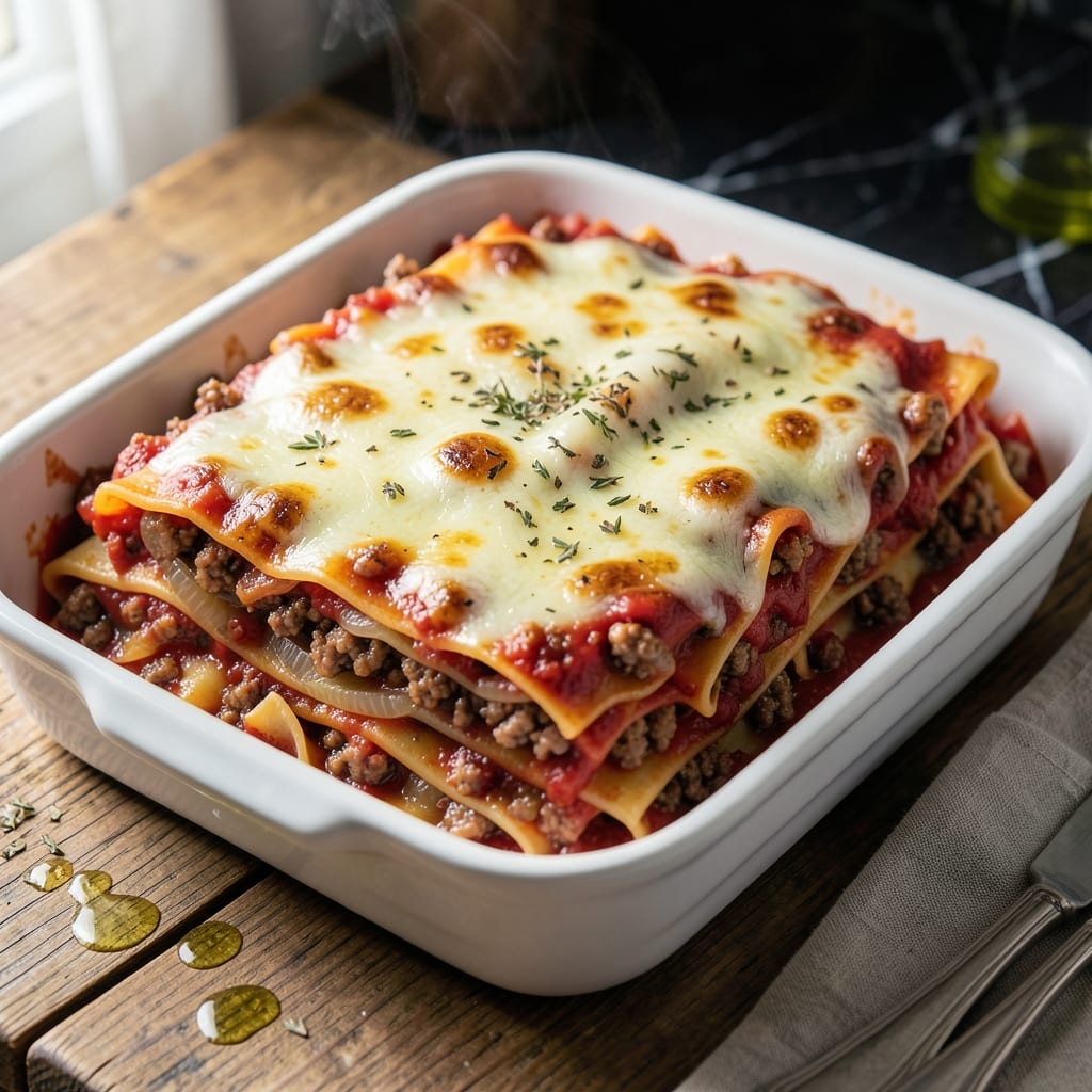 Lasagna Recipe With Cooked Noodles: Classic Baked Layers With Rich Meat Sauce