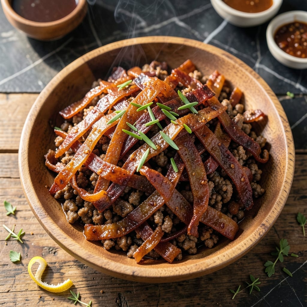 BBQ Ground Beef Jerky Recipe: Smoky Chewy Bites for On-the-Go Snacking