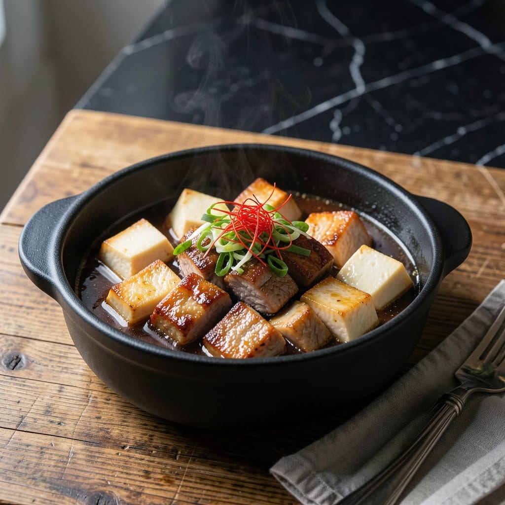 Pork Tofu Recipe Japanese: Savory Simmered Donburi-Style Bowl Pork Tofu Recipe Japanese: Savory Simmered Donburi-Style Bowl