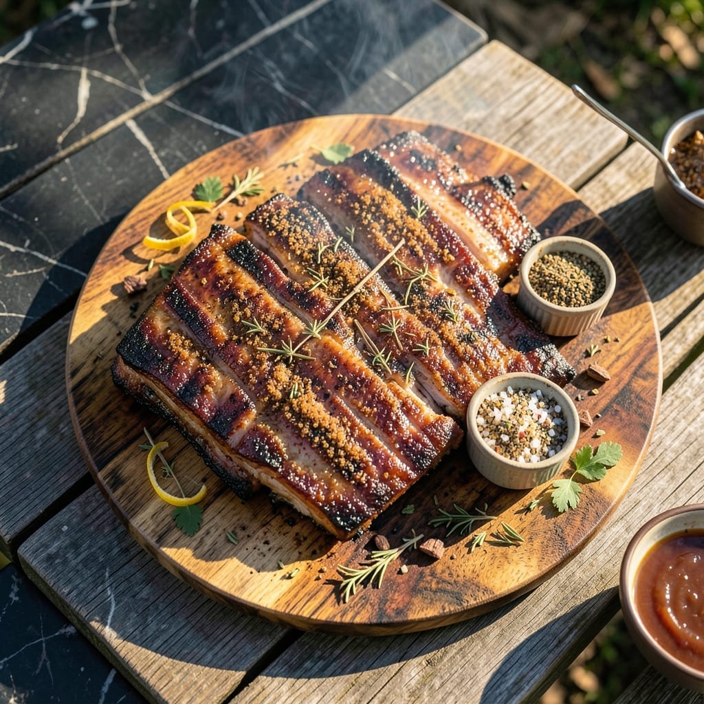 Cooking Ribs on the Grill Recipe: Smoky Char with Herb Crust