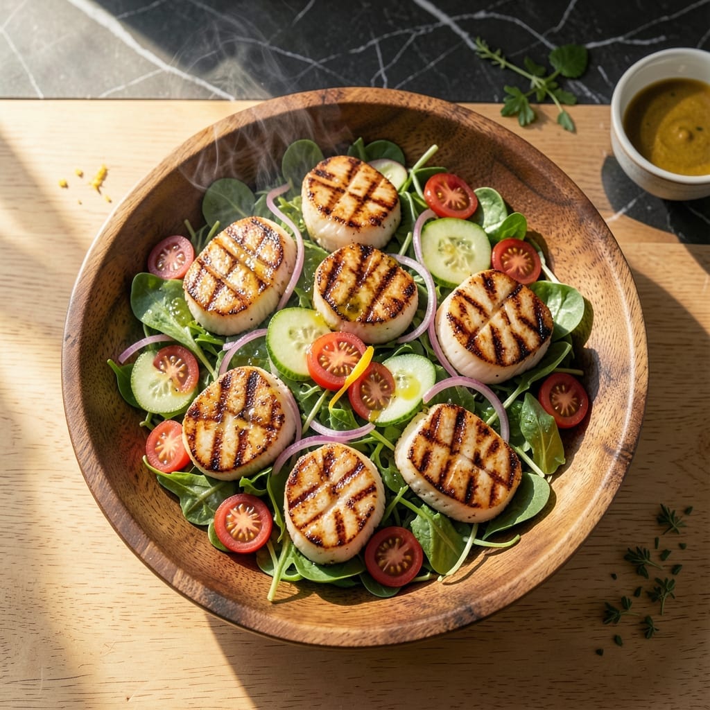 Grilled Scallop Salad Recipe: Seared Sweetness Over Greens