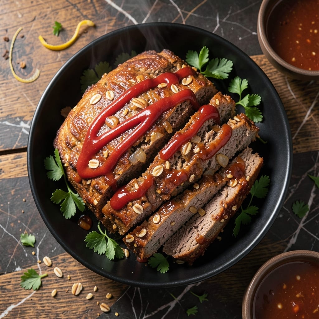 Meatloaf Recipe With Oats and Brown Sugar: Moist Slices With Sweet Glaze