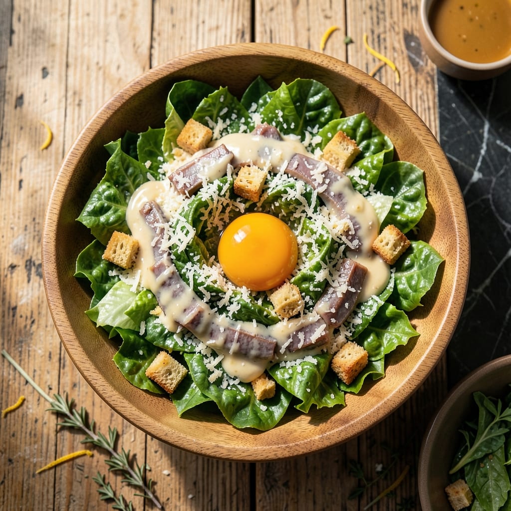 Caesar Salad Original Recipe With Anchovies: Classic Roman Crunch and Creamy Dressing