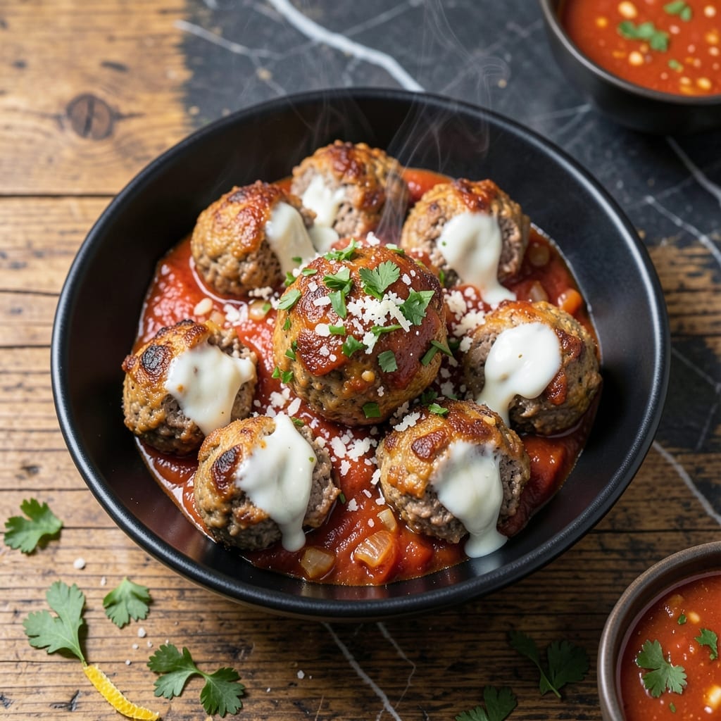 Meatball Recipe With Mozzarella Cheese: Gooey Center Surprise in Every Bite