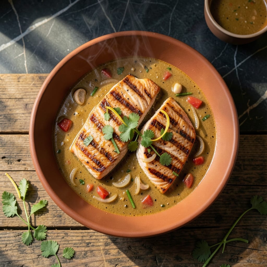 Salmon Indian Recipe Curry: Spiced Coconut Tomato Infusion