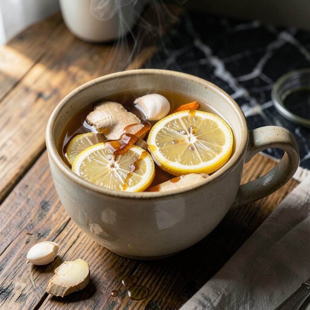 Lemon Ginger and Garlic Tea Recipe: Soothing Immunity-Boosting Brew