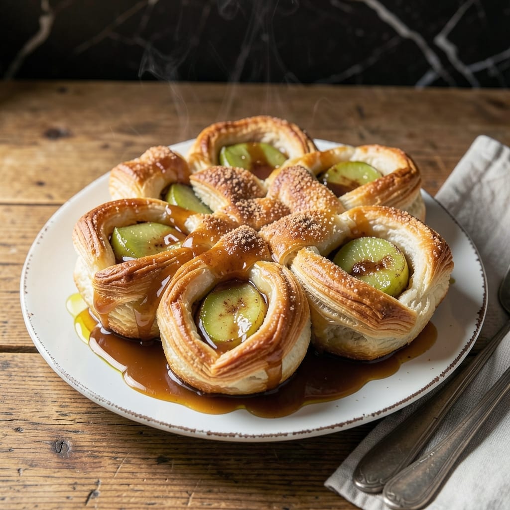 Caramel Apple Blossoms Recipe: Flaky Pastry With Spiced Filling