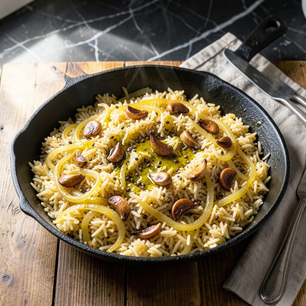 Garlic Fried Rice Recipe Indian: Aromatic Basmati With Cumin and Turmeric